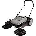 Industrial Walk Behind Push Sweeper,41" Sweeping Width,14.5 Gallon Capacity,Large Area Floor Cleaning of Dust Litter