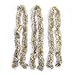 SANNO New Year Christmas Tinsel Garland, Snowy Gold Tinsel Sparkly Classic Party Ornaments Soft Tinsel Christmas Tree Ceiling Hanging Tree Decorations, 3 Pcs x 6.6ft 4 inch Wide -Gold Silver Edge
