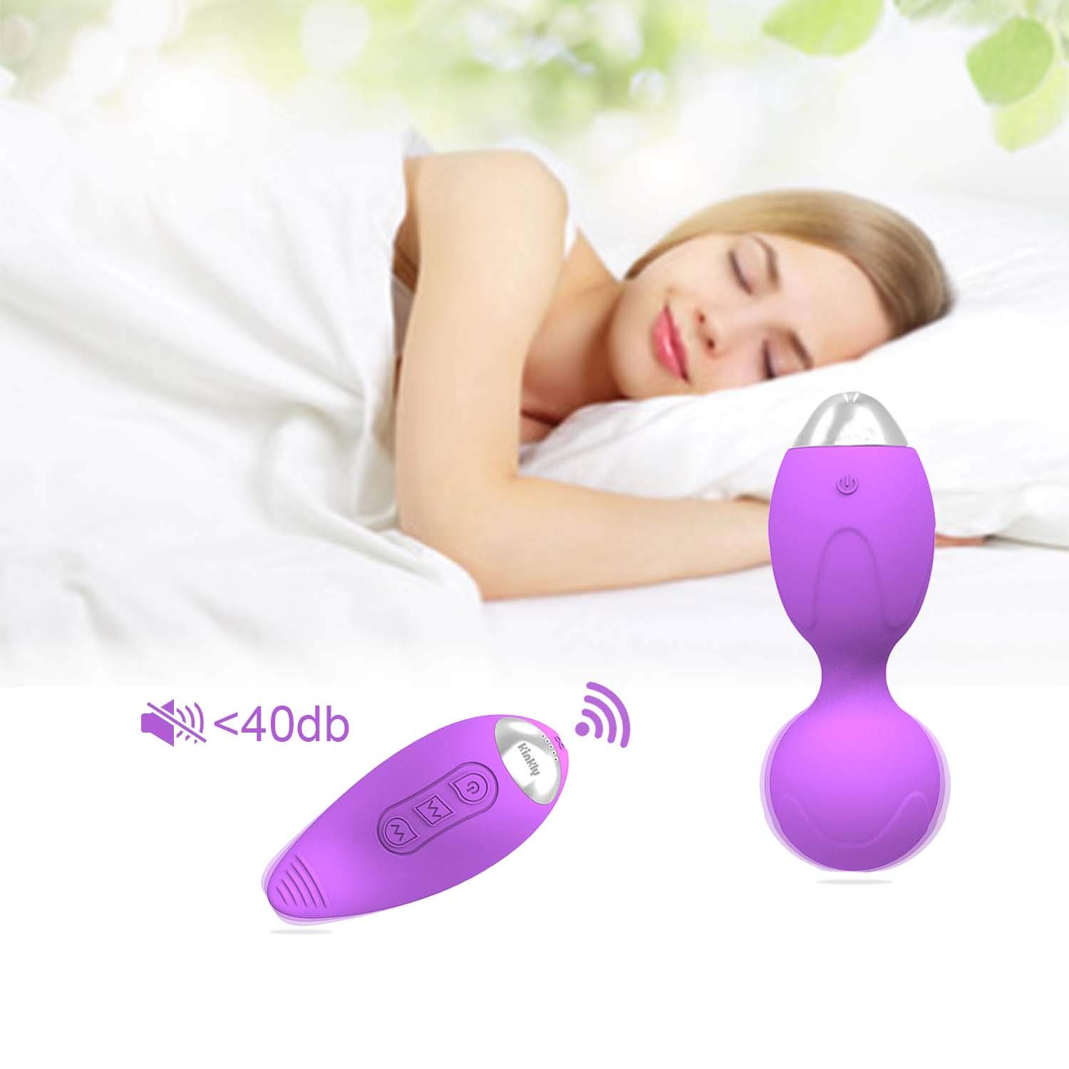 Liebeskugeln Vibration Silikon - Bullet Vibrator Für Sie Mit Fernbedienung, Beckenbodentraining Set Mit 10 Vibrationsprogrammen (Lila)