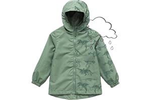 Wooksmi Kids Rain Jacket Boys Girls Lightweight Waterproof Hooded Coat