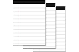 PINJINGPRO Legal Pads 8.5 x 11 Writing Pads, 3 Pack Note Pads 8.5 x 11 Wide Ruled Pads of Paper, Micro Perforated Notepad 8.5'' x 11'' Lined Paper Pads, Thickness Paper with Strong Cardboard, 30 Sheets per Pad
