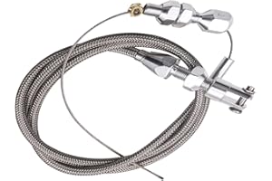 Miytsya 1 Pack 36In Braided Throttle Cable, Stainless Steel Throttle Cable Kit, Compatible with 97-07 Chevrolet/Chevy LS1 Engine 4.8L 5.3L 5.7L 6.0L Throttle Cable Repair (Silver)