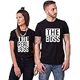 Double Fashion - Matching Couple T-Shirts - His & Her - The Boss & The Real Boss -Letter Print - Short Sleeve - T-Shirt