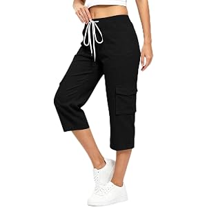 Cargo Capris for Women with Pockets Summer Casual Drawstring Capri Outdoor Golf Hiking Travel Cropped Pants 2026