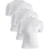Runhit 3 Pack Men's Compression Shirts Short Sleeve Athletic T Shirt Cool Dry Workout Tops Sports Base Layer Undershirt