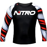Nitro Fight Wear Rash Guard - Long Sleeve Brazilian Jiu Jitsu BJJ MMA Compression Shirt