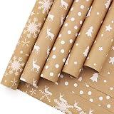 ADQUATOR Kraft White Star Wrapping Paper 15m x 43cm Eco Recyclable view 7