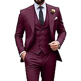 Mens Suit Slim Fit 3 Piece Double Breasted Suit Men Formal Tuxedo Set Casual Wedding Prom Groom Suits
