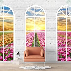 Wall Murals for Bedroom Vies from French Window Design Removable Wallpaper Peel and Stick Wall Stickers - 66x96 inches