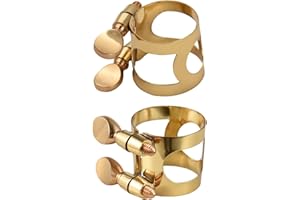 Alto Saxophone Ligature Mouthpiece Clamp, Brass Adjustable Double Screw Alto Saxophone Mouthpiece Alto Sax Mouthpiece Saxopho