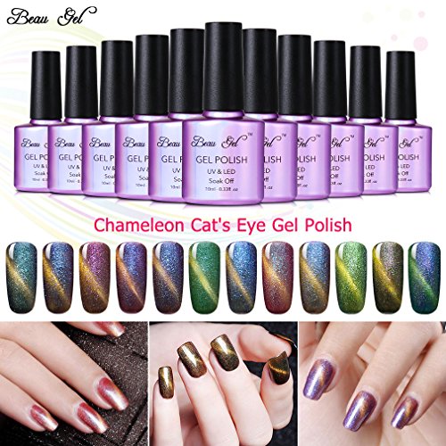 Beau Gel 24pcs 3D Cat Eye Chameloen Color Changing Gel Nail Polish Collection Soak off UV LED Varnish Nail Starter Kit 10ml Beau Gel 24pcs 3D Cat Eye Chameloen Color Changing Gel Nail Polish Collection Soak off UV LED Varnish Nail Starter Kit 10ml