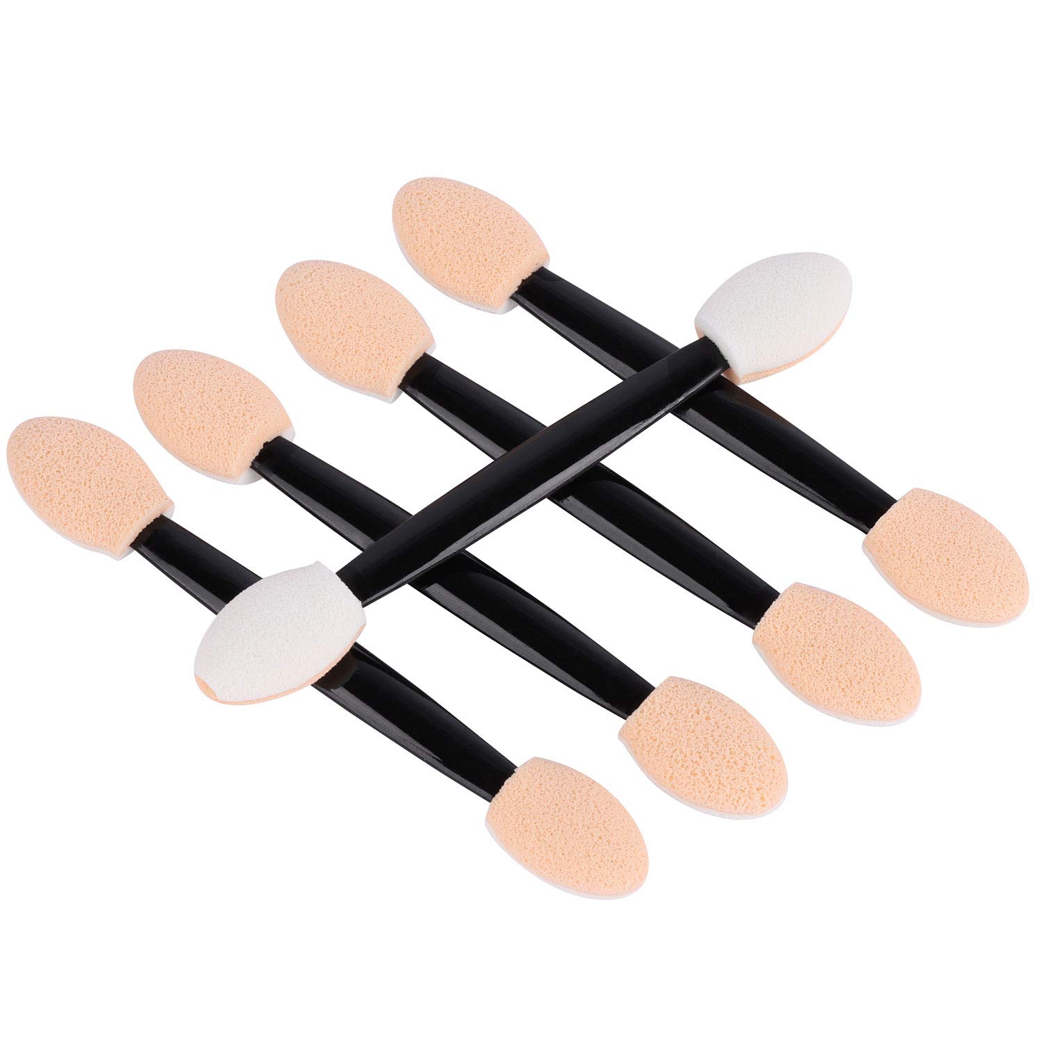 150 Eye Shadow Applicator Disposable Foam Makeup Brush Sponge Tipped Oval Eyeshadow Applicators Dual Sides with A Box: Beauty