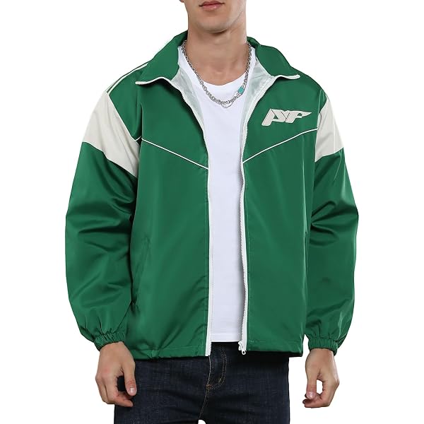 Retro Colorblocked Track Jacket Windbreaker Jacket Athletic Hip