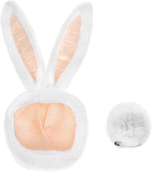 Bunny Hat Ears Hood Plush Fun Cute Rabbit Ears Hat Easter Women Cosplay Costume Headwear Warm