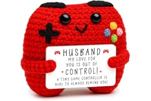Busy Gaming Life Crochet Game Controller Husband Gifts for Christmas Fathers Day Birthday, Best Husband Ever Gifts for Wedding Anniversary from Wife