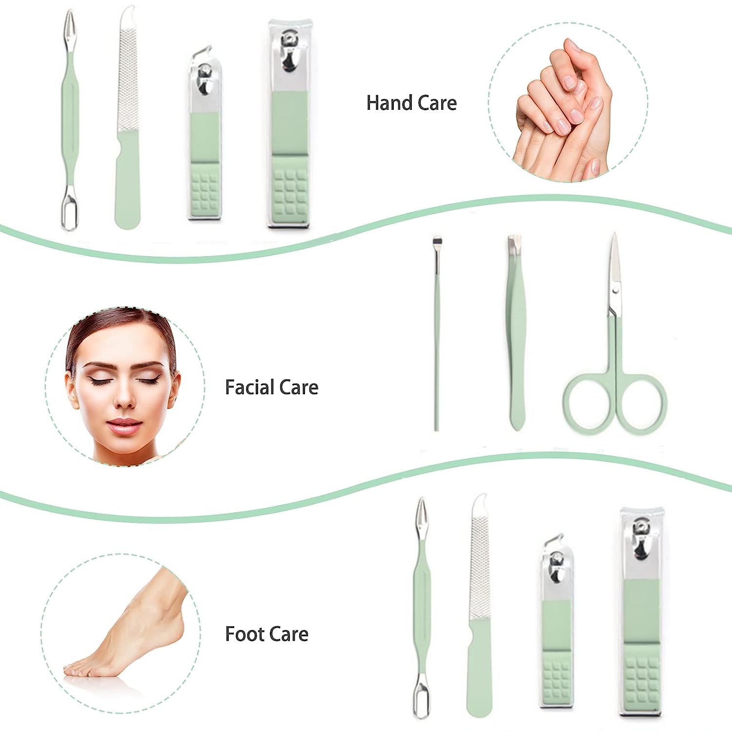 Manicure Set Nail Clipper Set Men Women Nail Clippers Toenail Fingernail Cutters Personal Care Tools Manicure Pedicure Tools with Travel Case Grooming Kit Present for Men Women Family Friends