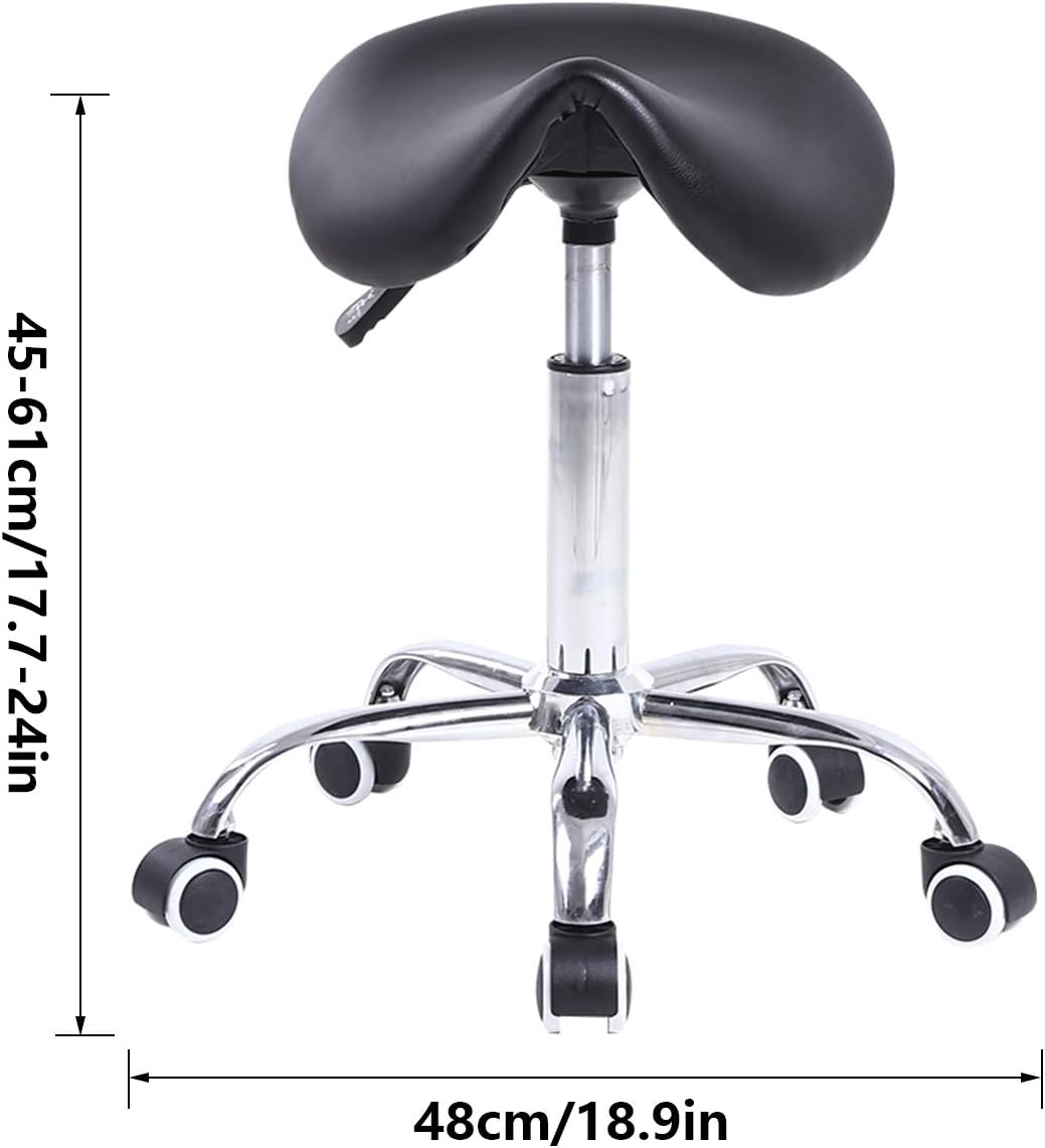 KKTONER Saddle Stool Faux Leather Height Adjustable Swivel Ergonomic