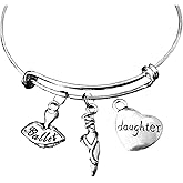 Daughter Charm Bracelet Ballet Shoes Ballerina Silver Charm Bracelet Dance