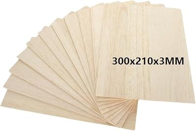 MIVIDE 12Pcs Balsa Wood Sheets 300x210x3MM A4 for Arts DIY Crafts