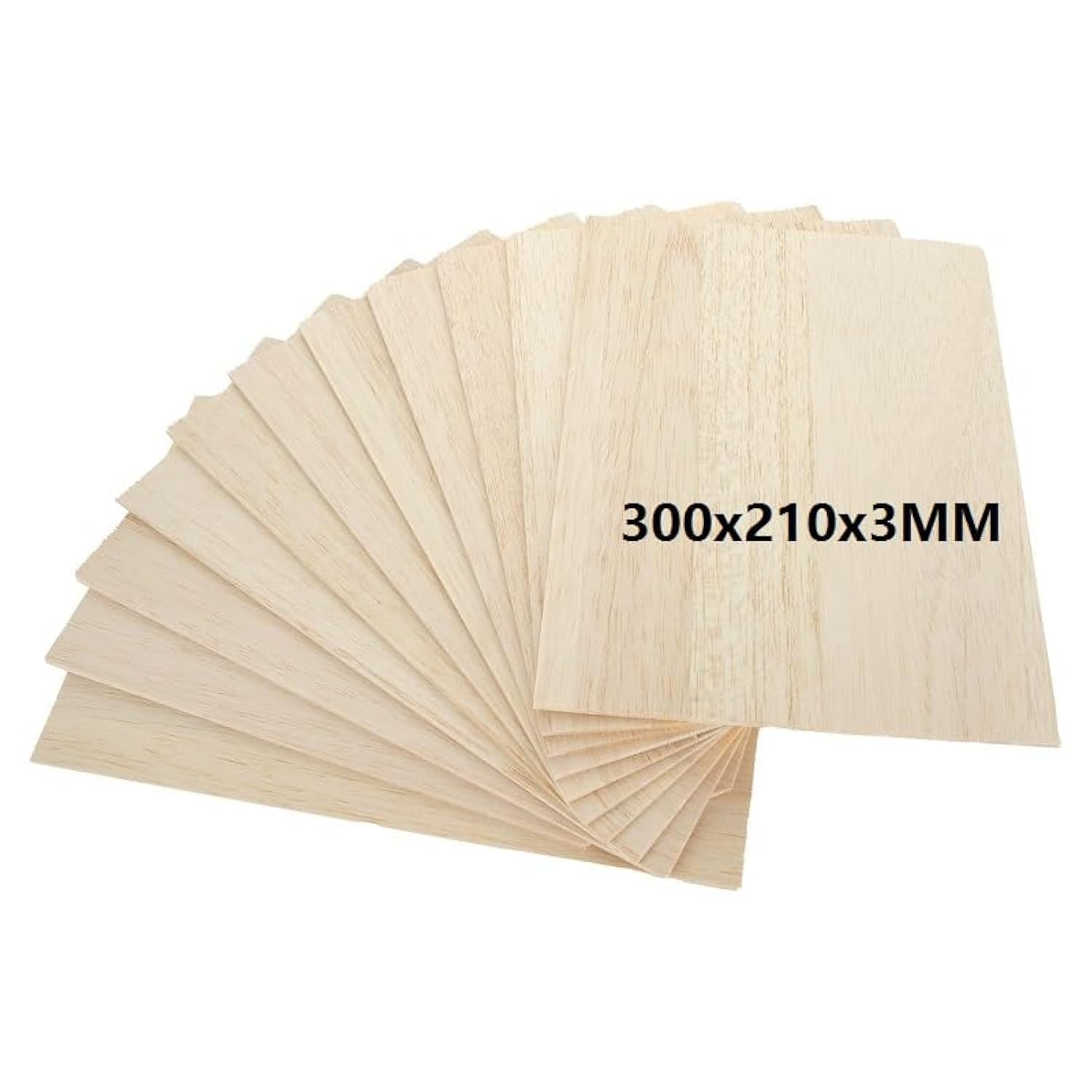MIVIDE 12PCS Balsa Wood, 300x210x3MM Balsa Wood Sheets, A4 Wood Board for Arts and Crafts, School Projects, Wooden DIY Ornaments