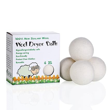 Wool Dryer Balls Organic Xl 4 Pack 295 Diameter Baby Safe Hyllergenic 100 Natural Fabric Softerner Alternativereduce Wrinkles Static Cling