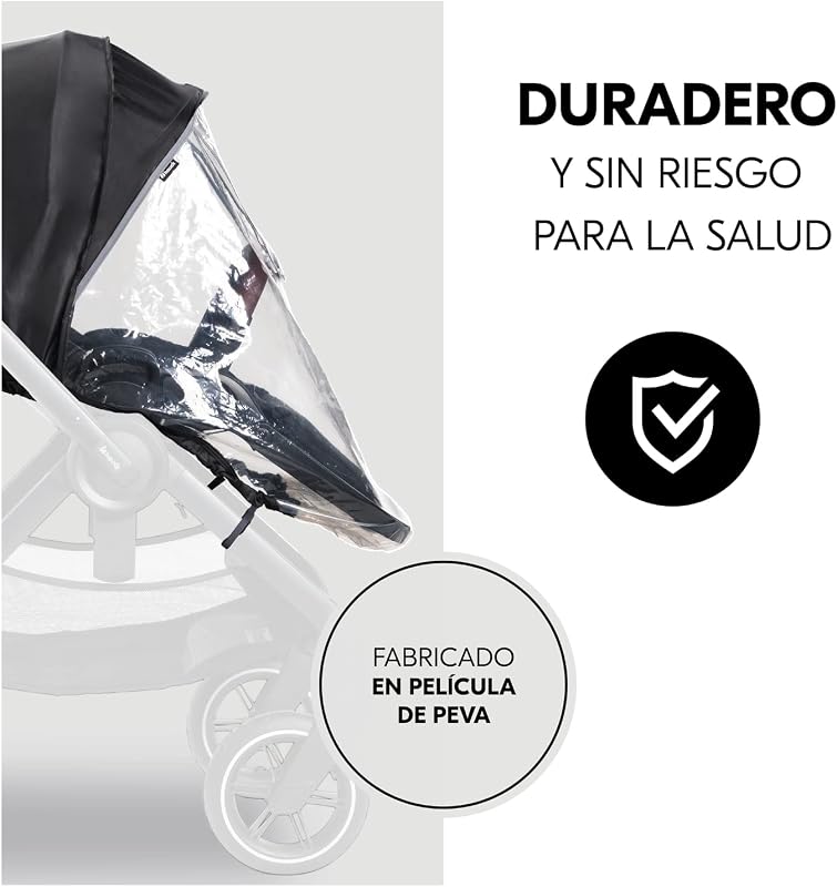 Plastico Lluvia Silla Paseo Universal, Burbuja de Lluvia Universal, Protector de Lluvia con Borde Reflectante, Ventana, Fácil colocación, Transparente