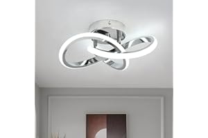 CANEOE Hallway Light Acrylic Modern LED Ceiling Light Fixtures Cool White 6000K Close to Ceiling Lights for Bedroom Bathroom Kitchen Balcony Corridor Stair Aisle Curved Creative Design Celing lamp