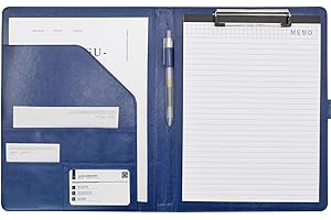 VANRA Padfolio Clipboard Folder Leather Portfolio Binder Organizer Interview Resume Folder for Papers Legal Document A4 Lette