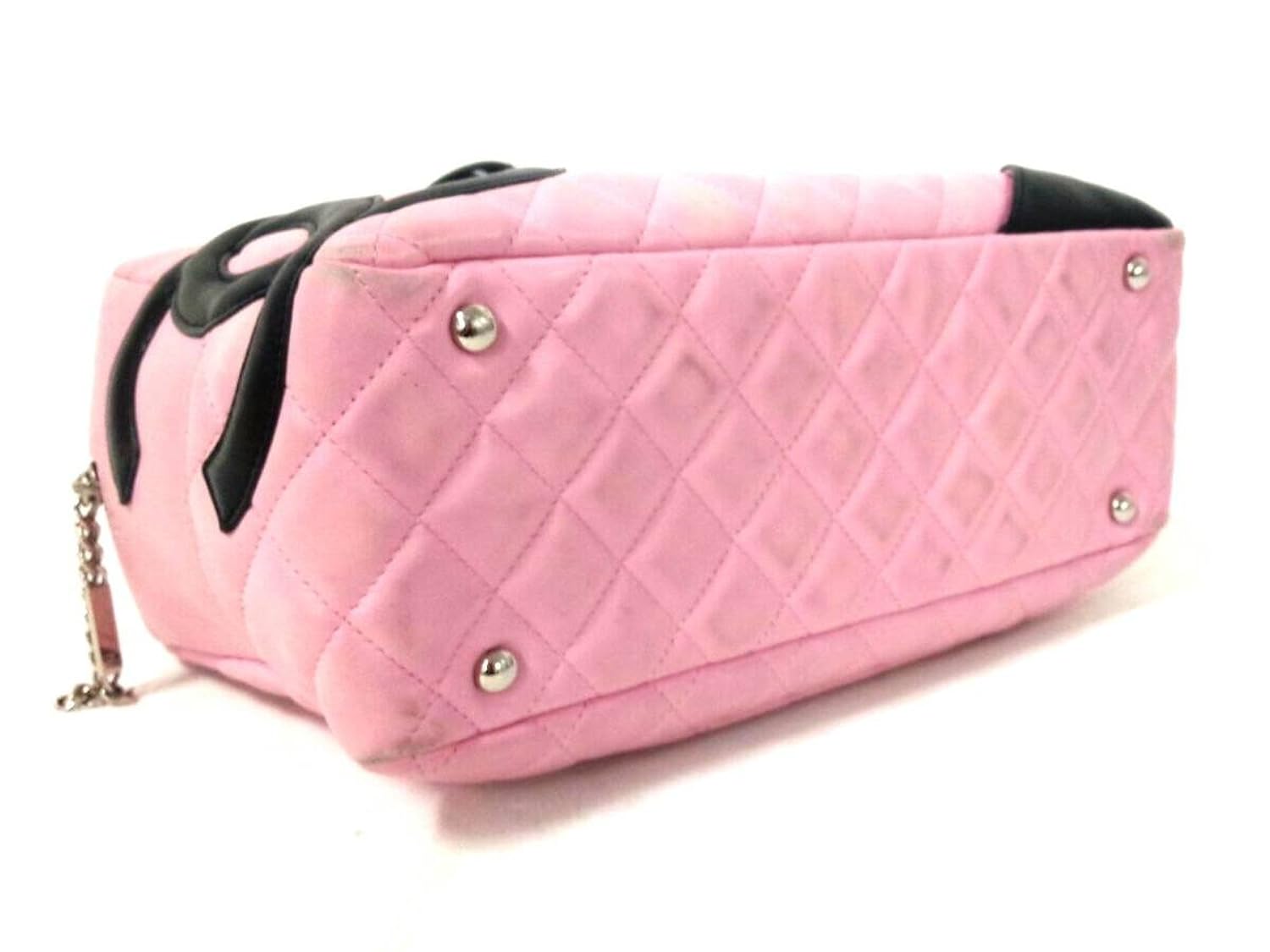 期間限定特価 シャネル Chanel ショルダーバッグ カンボンライン ピンク 黒 中古 B07d7v4zsg 高い素材 Viatoni De