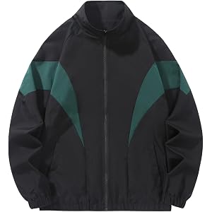 Yxbdin Casual Fall Thin Jackets for Men Fashion Color Blocked Jacket Lightweight Breathable Coat