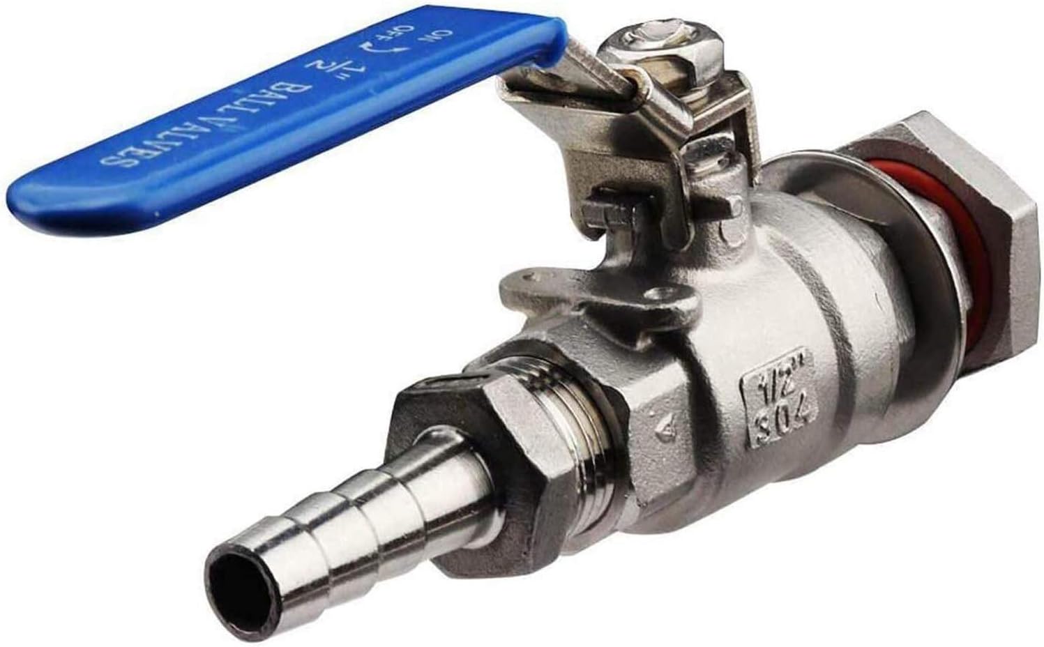 OneBom Beer Ball Valve , 1/2’’ Weldless Bulkhead Fitting with 12mm Barb