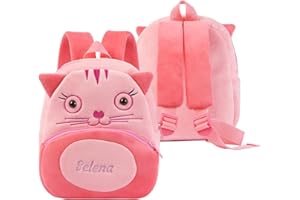 Personalized Kids Backpack – Custom Name Plush Animal Toddler Backpack, Preschool Bag for Boys & Girls, School Bag