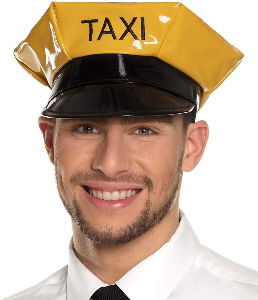Boland 01346 Taxi Hat, One Size, Yellow/Black, Shiny Look, Taxi Driver Fancy Dress, Accessory, Carnival, Headwear, Festival - Image 4