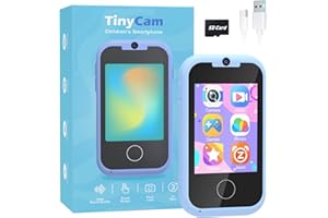 Eltrynic Kids Smart Toy Phone Girls Toy, Toddler Touchscreen Game Phone for 3 4 5 6 7 Year Old Girl Boy, Christmas Birthday Gifts for Children Age 3-7, MP3 Music Player with Dual Camera (Blue)