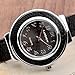 Top Plaza Fashion Women's Cuff Watch, Round Case PU Leather Band, Black