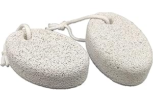 JNMDLAKO Natural Pumice Stone for Feet - 2 Pack of Foot Pumice Stones for Callus Remover, Exfoliating and Cleaning - Pedicure Tool with Handle and Rope for Hanging in Shower