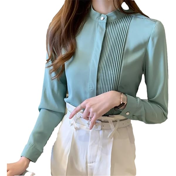 トップス STAND COLLAR HALF SLEEVE BLOUSE 71NxMxS64vL._SY350_QL65_.jpg