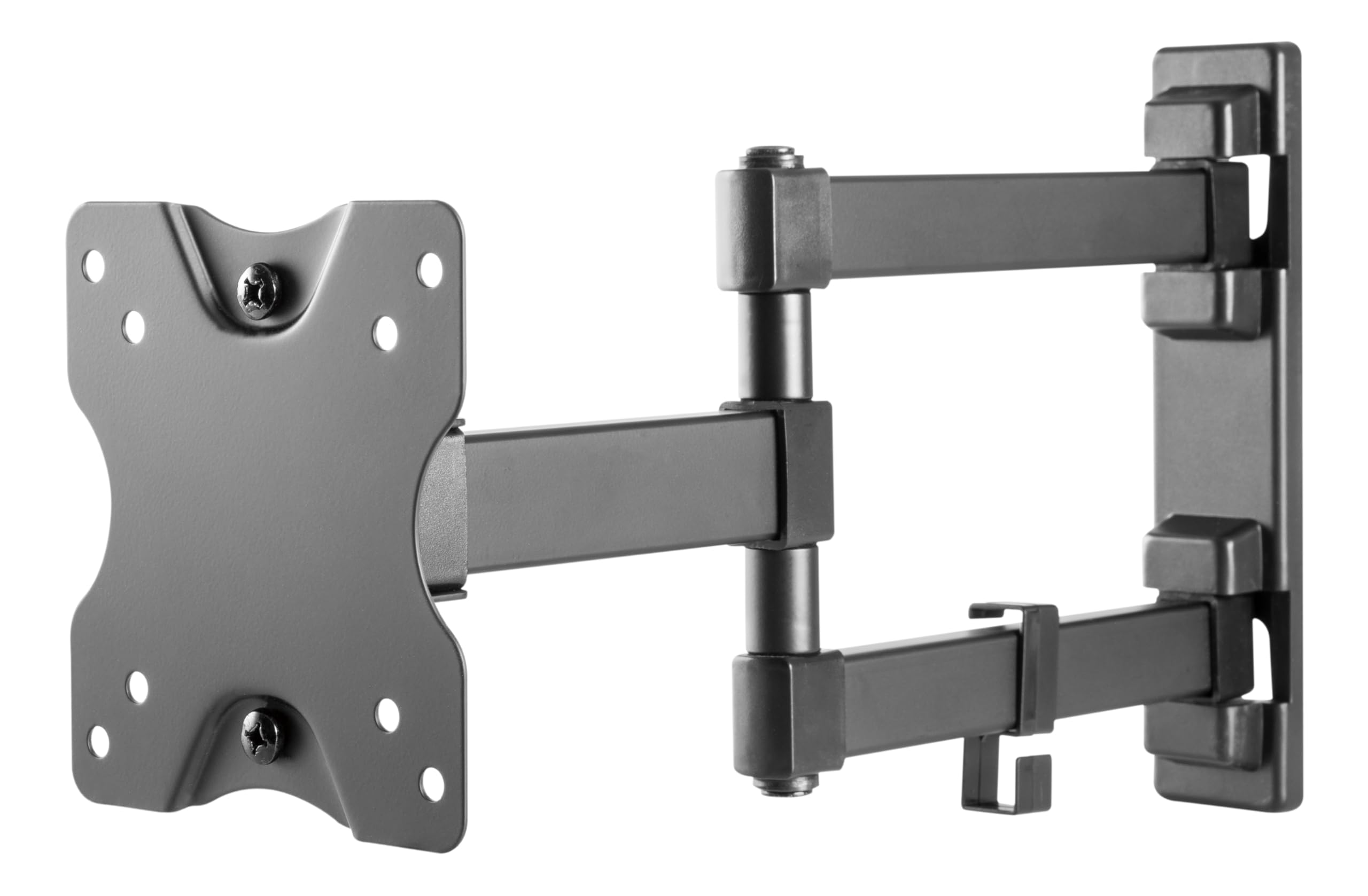Deltaco Monitor Wall Mount, Movable TV/Monitor Bracket for Monitors from 13 to 27 Inch Flat & Curved, Monitors/TVs up to max. 20 kg VESA Standard 75 x 75 mm to 100 x 100 mm, Black