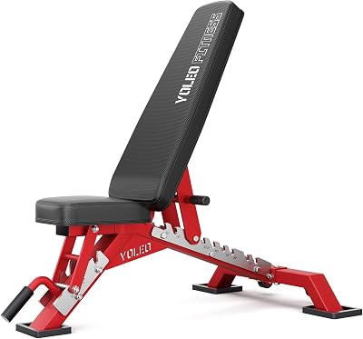 YOLEO Adjustable Weight Bench Commercial Decline/Flat/Incline 90 Positions