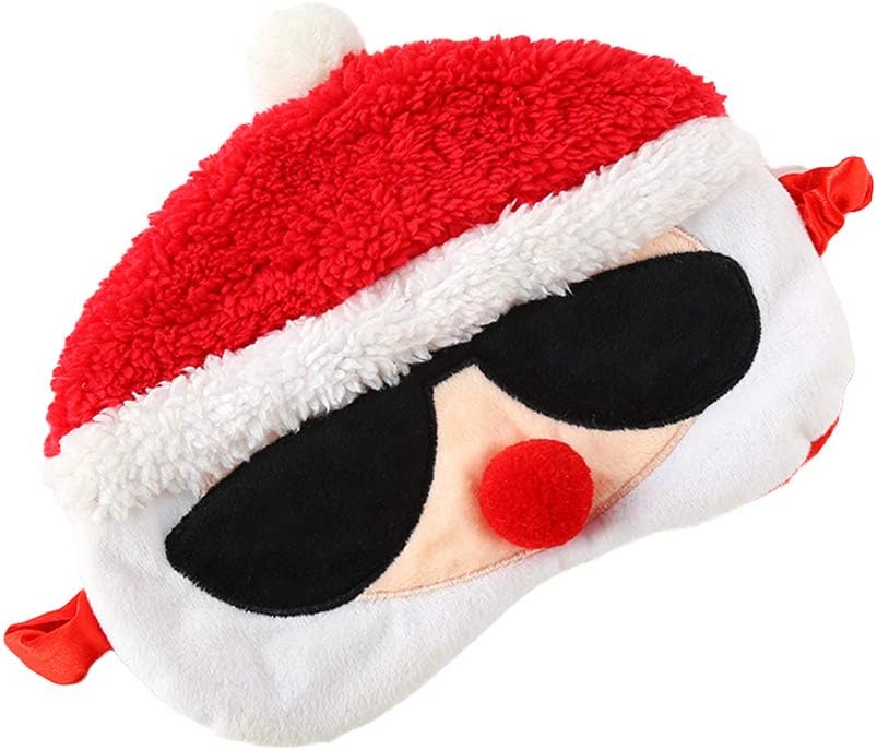 Amosfun Santa Sunglasses Sleep Eye Mask Christmas Eye Mask, Red