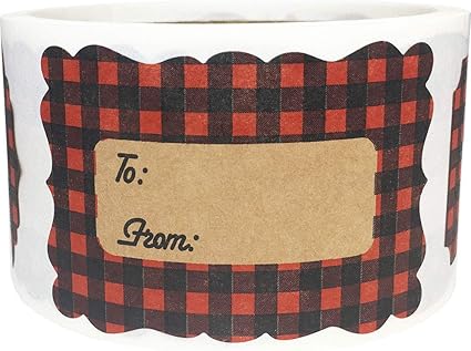Download Amazon Com Red Buffalo Plaid Natural Kraft Gift Tags Holiday Present Stickers 2 X 3 Inch 100 Total Labels Health Personal Care
