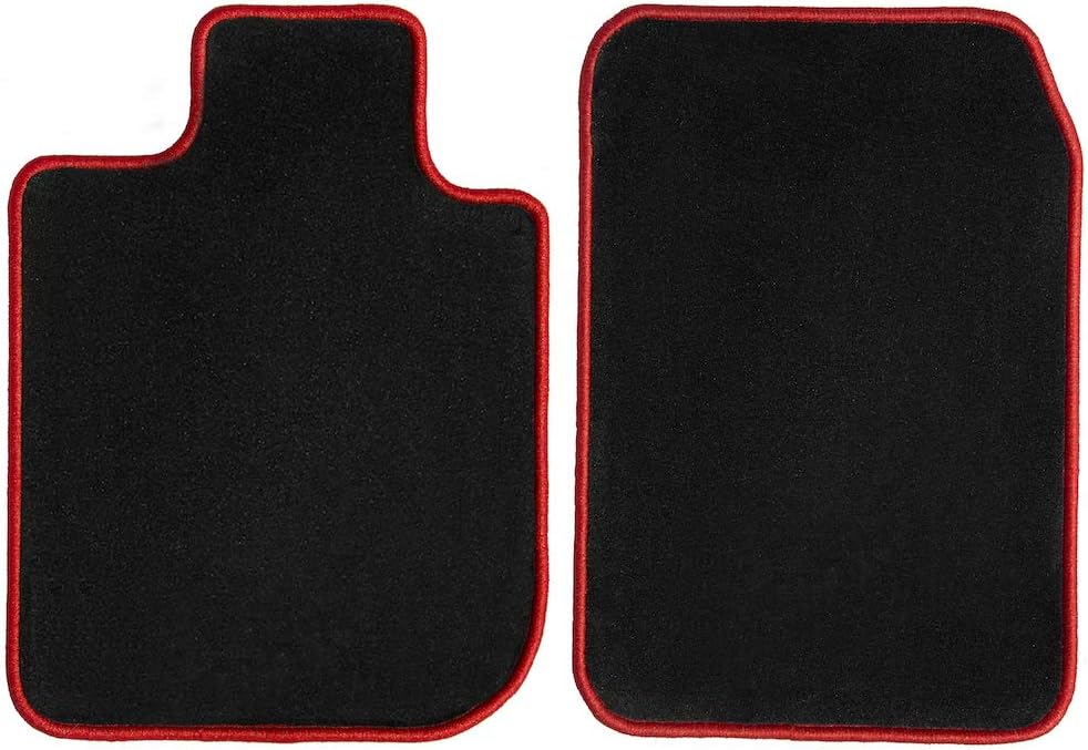 GGBAILEY BMW X5 2000, 2001, 2002, 2003, 2004, 2005, 2006 Black with Red Edging Driver & Passenger Floor Mats