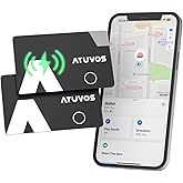 [Apple MFi Certified] ATUVOS Air Card Tag Rechargeable Wallet Tracker 0.16cm 2 Pack, Item Finder Work with Apple Find My (iOS