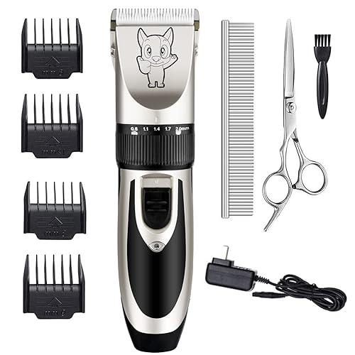 Dog Grooming Kit Clippers, Low Noise, Electric Quiet, Rechargeable