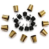 Aasiya Nautical Brass Cane Spare Tip Set of 10 | Solid Brass Walking Cane Ferrule Covers | Replacement Tip Caps for Wooden Walking Sticks | Vintage Style Cane Accessory