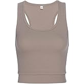 PJ Harlow Womens Bra30 Sporty - Racerback Style Half Tank with Fitted Band Sport Style Top