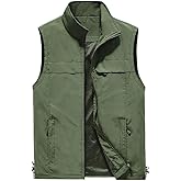 ceauros Men's Fishing Vest Utility Casual Lightweight Outdoor Vest Work Fish Photo Travel Sleeveless Jackets Vest