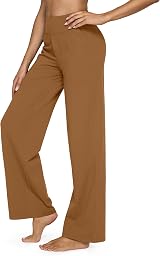G4Free Yoga Pants with Pockets Wide Leg Trousers Women UK Petite Mocha L view 6