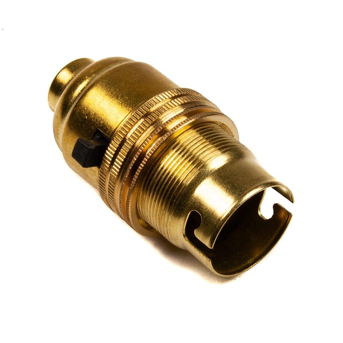 Switched Lamp Holder Brass Cap (BC) (B22d) 10mm Screw Thread
