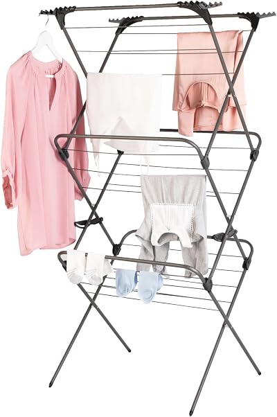 Minky Premium Sure Grip 3 Tier Airer Stainless Gunmetal Standard Size